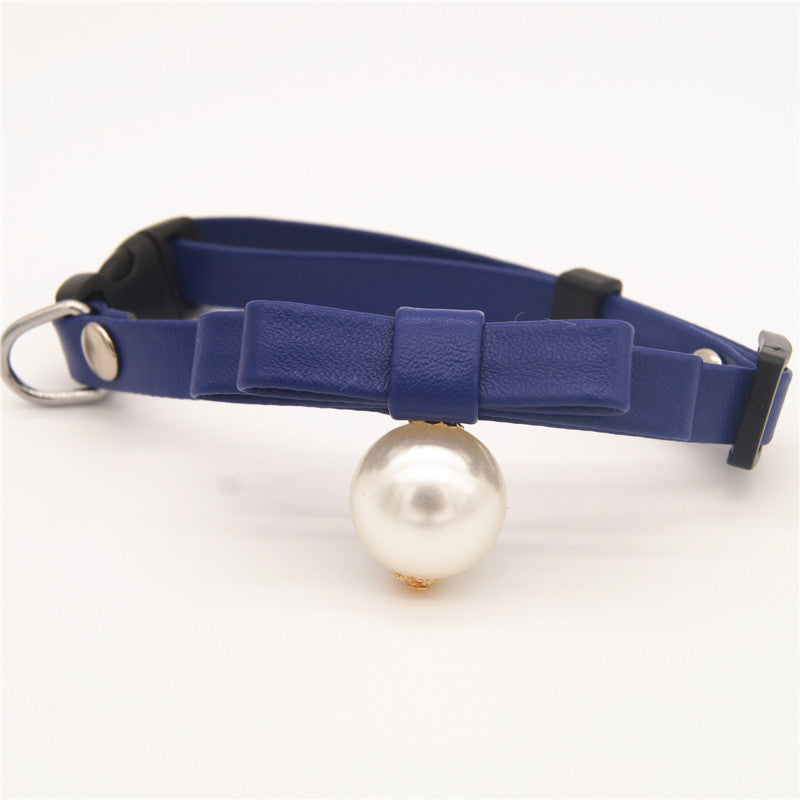 Seven-color Pearl Bow Cat And Dog Neck Flower Pet Collar