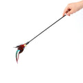 Rainbow Color Feather Toys Funny Cat Stick Plush Feathers with Bells Teaser S...