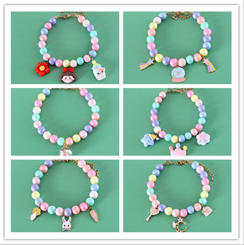 Cat Dog Colorful Pearl Dream Moon Headdress Meteor Rabbit Collar Birthday Shooting Accessories Necklace Bracelet